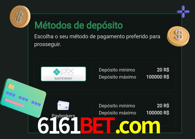 O cassino 6161bet.com oferece uma grande variedade de métodos de pagamento